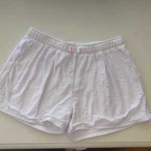 Girls white cotton shorts